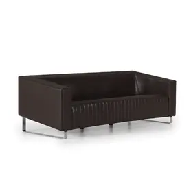 Диван триместен ТРАКИЯ FJI 03 - сниман отпред, кафяв на цвят