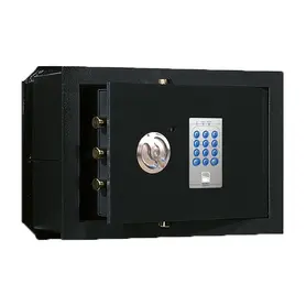 Метален сейф UNS 706 - черен, отворен, с ел.заключване