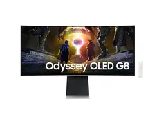 Монитор Samsung LS34DG850, 34'' CURVED Odyssey G8 OLED, 1800R, 175 Hz, 0.1 ms GTG, 21:9, 3440 x 1440, Smart, 2xUSB C, Mini DP, Micro HDMI 2.1, Wi-Fi 5, BT 5.2, Speakers, 178°/178°, Silver + Logitech G102 Mouse, Lightsync RGB, 8000 DPI, 6 Programmable Butt
