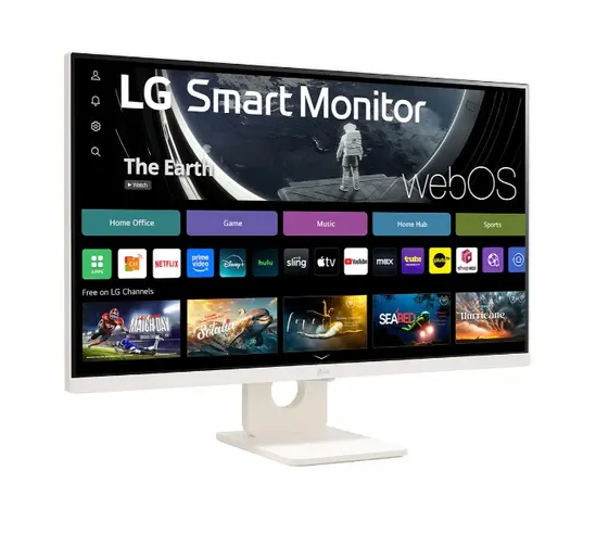Монитор LG 27U511SA-W, 27' IPS Smart webOS23, 100Hz, 5ms, 1300:1, 250cdm, FHD 1920x1080, ThinQ, sRGB 99%, HDR 10, HDMI, USB, Bluetooth, AirPlay 2, Speacers 5W x 2, Tilt, White