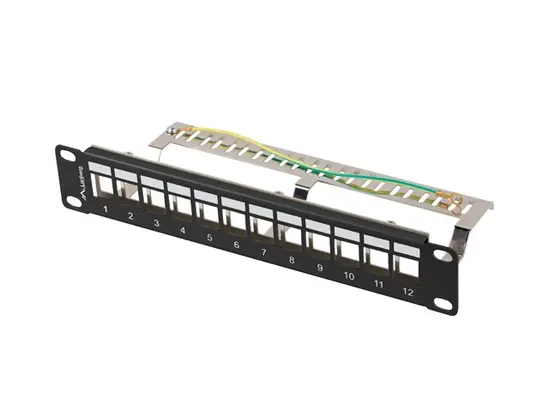 Пач панел Lanberg patch panel blank 12 port 1U 10' ftp for keystone modules black v2