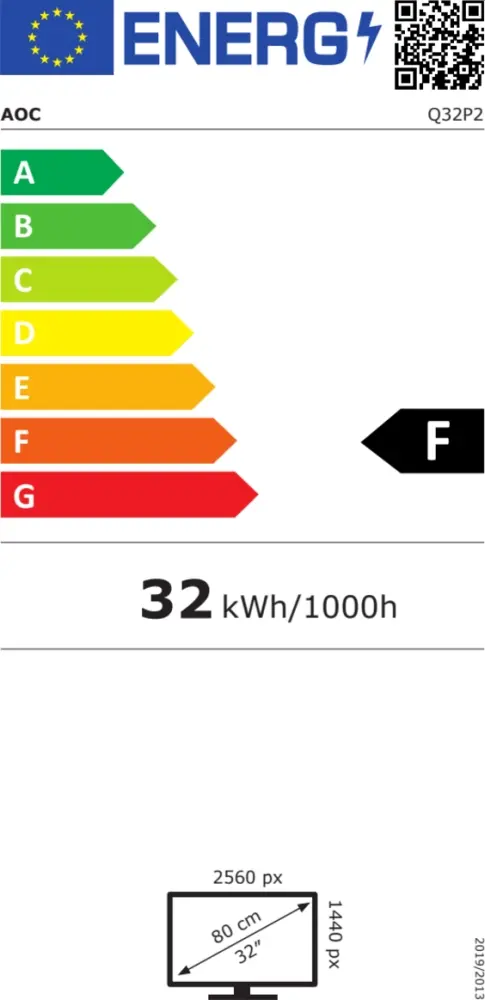 Монитор AOC Q32P2, 31.5' IPS WLED, 2560x1440@75Hz, 4ms GTG, 250cdm2, 1000:1, 50M:1 DCR, Adaptive Sync, FlickerFree, Low Blue Light, 3Wx2, Tilt, Height Adjust, Pivot, Swivel, 2xHDMI, DP, USB hub