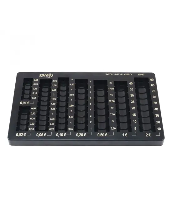 Евтина черна поставка за монети OIPlus евро,празна,снимана отпред