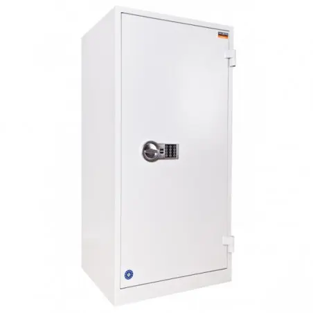 Архивен шкаф PMT огнеупорен с 3 отделения 122x60x52 см, бял, сниман приближено