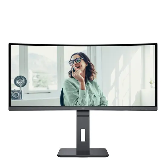 Монитор AOC CU34P3CV, 34" VA WLED, Curved 1500R, 3440x1440@100Hz, 4ms GtG, 1ms MPRT, 300cd m2, DCR 3000:1, 50M:1, AdaptiveSync, FlickerFree, Low Blue Light, 5Wx2, Tilt, Height Adjust, Swivel, HDMI, DP, USB hub