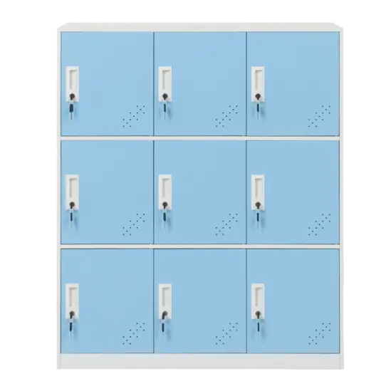 Метален гардероб детски BTL К с 9 отделения 109x90x40 см- сниман отпред, затворени врати