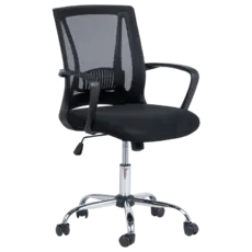 Работен стол ЕМИЛИ- сниман отстрани, черен цвят, меш