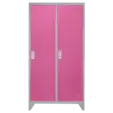 Метален гардероб BTL с 2 отделения 80x40x140 - розов, сниман отпред, затворени врати