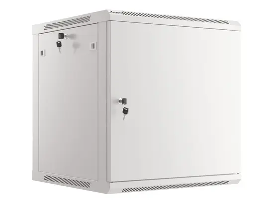 Комуникационен шкаф Lanberg rack cabinet 19' wall-mount 12U600x600 for self-assembly with metal door grey (flat pack)