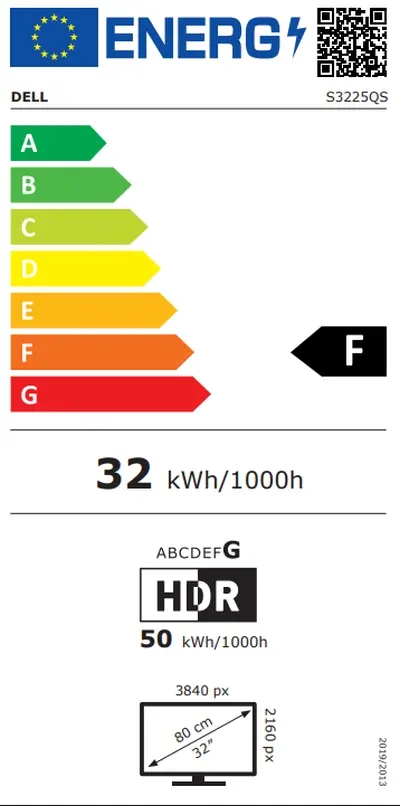 Монитор Dell S3225QS, 31.5' VA Anti-Glare, LED, 4ms, 120 Hz, 3000:1, 300 cdm2, 4K UHD (3840x2160), 99% sRGB, AMD FreeSync, HDR10, HDMI, DisplayPort, Speakers, Height Adjustable, Pivot, Swivel, Tilt, Black