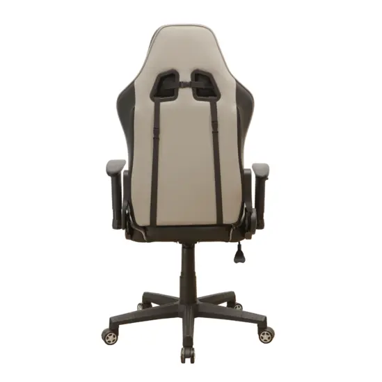 Геймърски стол ТИТАН- снимка отзад, сив цвят