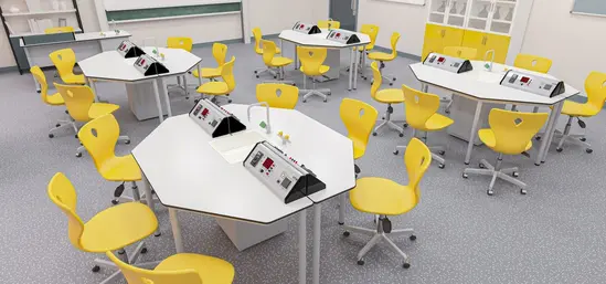 Кабинет HEXA по химия и биология дигитален - жълта стая