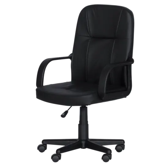 Работен стол МАРИН- черна полипропиленова база, черни подлакътници