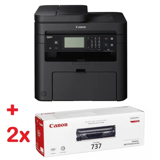Лазерно многофункционално устройство Canon i-SENSYS MF237w PrinterScannerCopierFax + 2x Canon CRG-737