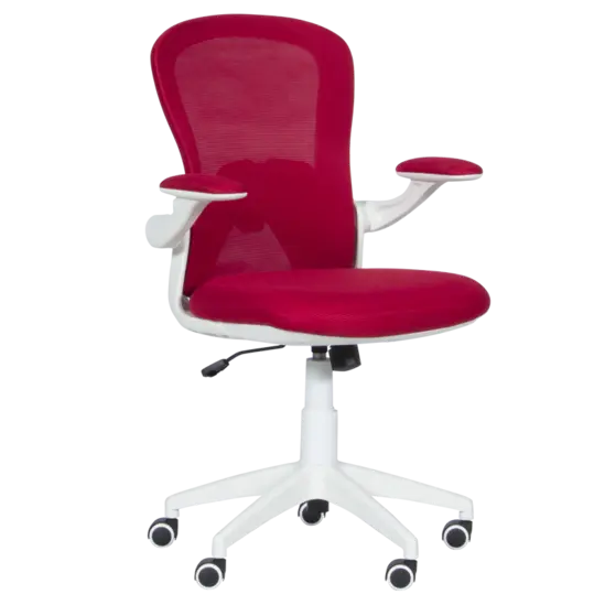 Работен стол АННА -цвят бордо, бяла основа