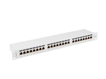 Пач панел Lanberg patch panel 24 port 1U 19' CAT.6a ftp with cable organizer shielded grey