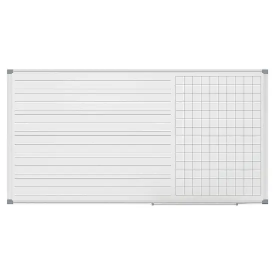 Бяла дъска с квадрати и тесни и широки редове 120х240 см