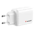 Зарядно устройство Verbatim Essentials GaN Charger 65W EU plug White