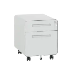 Метален контейнер T BTL с 2 чекмеджета - сниман отпред, сив цвят, затворени чекмеджета