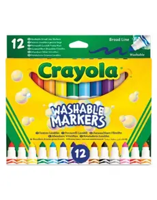Маркери Crayola измиваеми с коничен връх 12 цвята