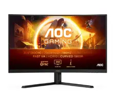 Монитор AOC CQ32G4VE, 31.5" Curved 1500R, Fast VA WLED, 2560x1440@180 Hz, 1ms GtG, 0.5ms MPRT, 300 cd/m2, 3500:1, 80M:1 DCR, Adaptive Sync, Flicker Free, Low Blue Light, Tilt, 2xHDMI, DP