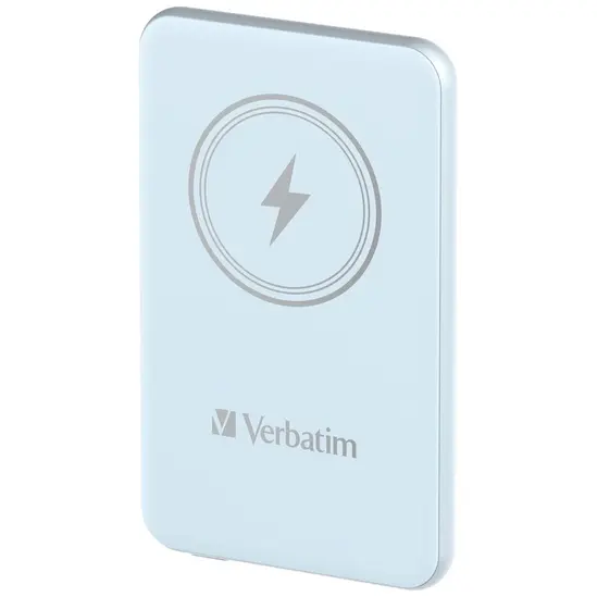 Външна батерия Verbatim MCP-5BE Power Pack 5000 mAh with UBS-C® PD 20W  Magnetic Wireless Charging 15W Blue