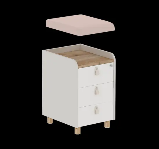 Контейнер с 3 чекмеджета със заключване KS01