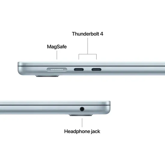Лаптоп Apple MacBook Air 15.3: Apple M5 chip with 10-core CPU and 10-core GPU, 16GB, 512GB SSD - Sky Blue
