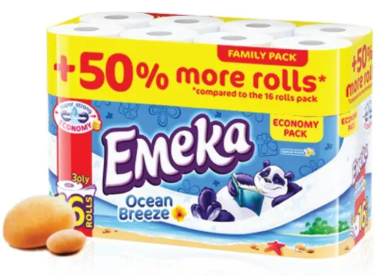 Тоалетна хартия Емека Paradise 24+6 бр.