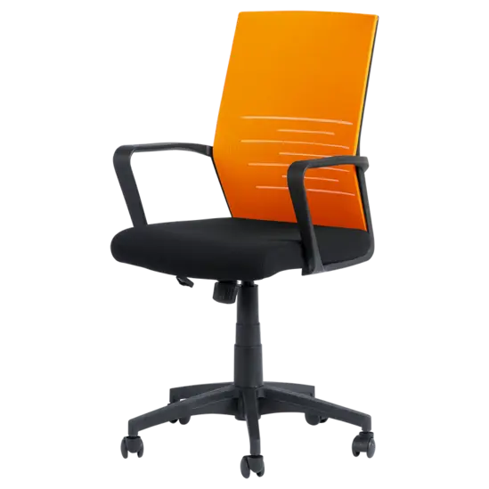 Офис стол МИРО- оранжева облегалка, черна седалка