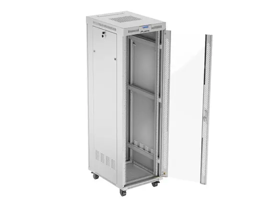 Комуникационен шкаф Lanberg rack cabinet 19' free-standing 42U600x800 (flat pack) with glass door lcd grey v2