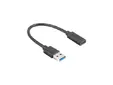 Кабел Lanberg USB-C (F) - USB-A(M) cable 0.15 m, black