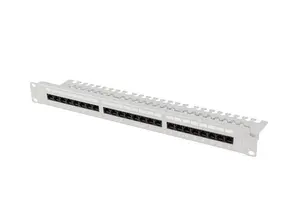 Пач панел Lanberg patch panel 24 port 1U 19' CAT.5e utp with cable organizer grey