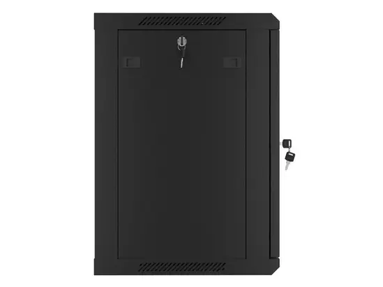 Комуникационен шкаф Lanberg rack cabinet 19' wall-mount 12U600x450 for self-assembly with metal door black (flat pack)