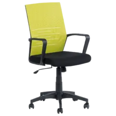 Офис стол МИРО- зелена облега;ка, черна седалка, дамаска