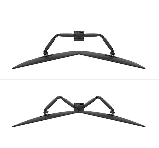 Стойка Neomounts Nero Double Flat Screen Desk Mount (phone holder+Quick-fix clamp/grommet)