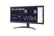 Монитор LG 26WQ500-B, 25.7' UltraWide AG, IPS Panel, 1ms MBR, 5ms, CR 1000:1, 250 cdm2, 21:9, 2560x1080, HDR 10, sRGB over 99% , AMD FreeSync, 75Hz, Reader Mode, HDMI, Headphone Out, Tilt, Headphone Out, Black