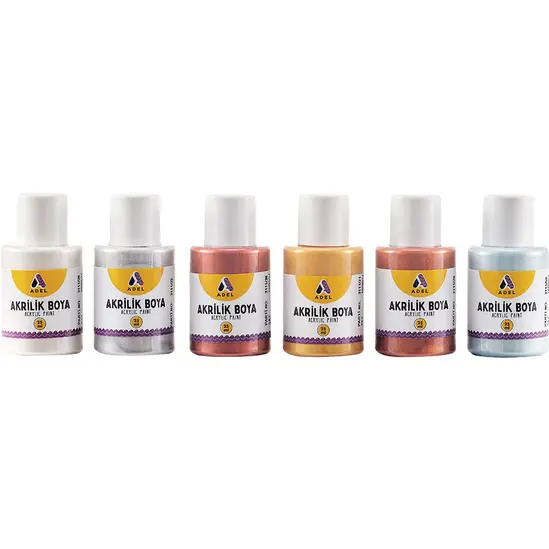 Боя акрилна Adel Metalic Colors 25 мл 6 цвята