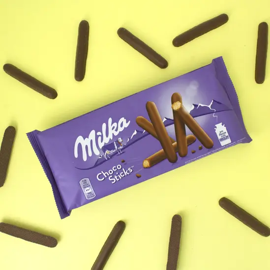 Бисквити Milka лила стик 112 гр