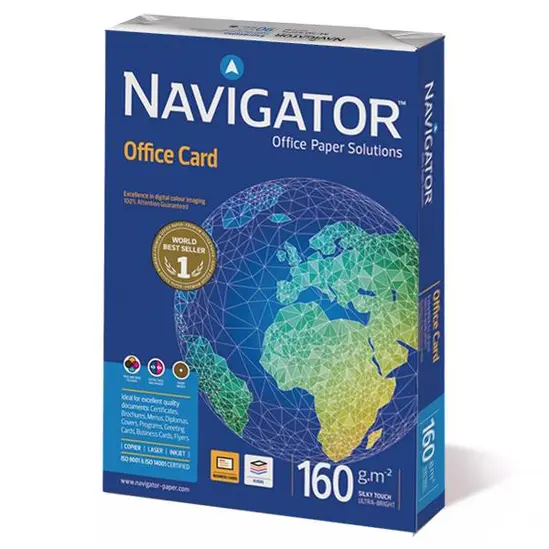 Пакет Копирен картон NAVIGATOR А4 160 гр. 250 л- сниман отпред