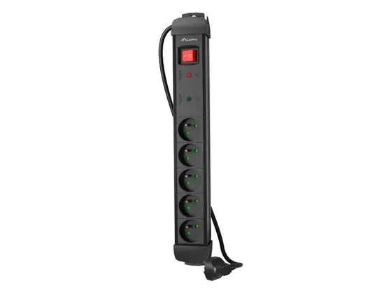 Разклонител Lanberg surge protector sp1 1.5m 5x french outlets black