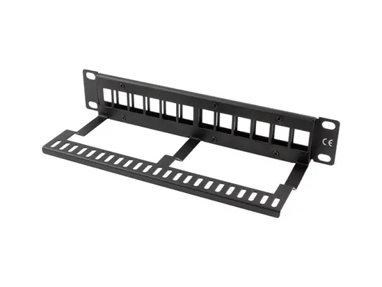 Пач панел Lanberg patch panel blank 12 port 1U with organizer for keystone modules black