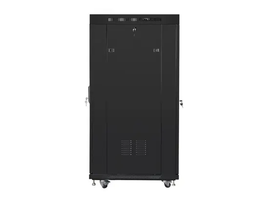 Комуникационен шкаф Lanberg rack cabinet 19' free-standing 27U800x1000 (flat pack) with glass door lcd black v2