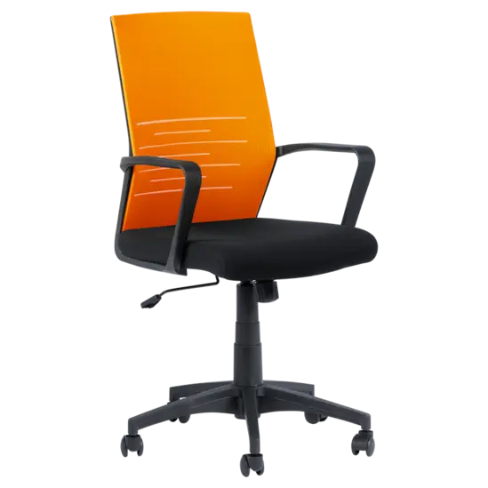 Офис стол МИРО- снимка отстрани, дамаска, черна база