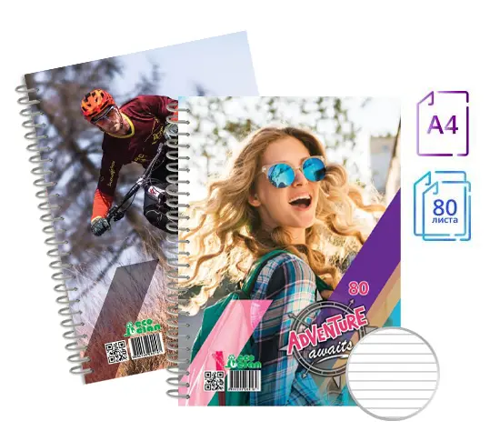 Тетрадка спирала А4 вестник 80 л редове