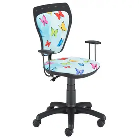 Детски стол Sky Butterfly- пеперуди, черна база