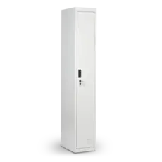 Метален гардероб BTL EL с 1 отделение 185х30х45 см - затворен, сниман отпред, сив 