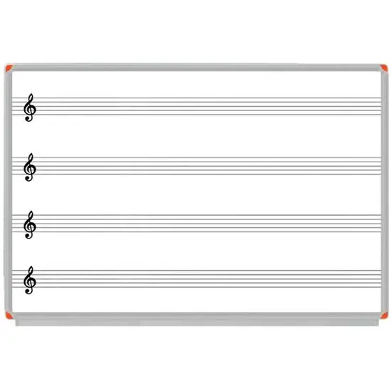 Бяла  дъска 120х240 см с петолиния - снимка отпред
