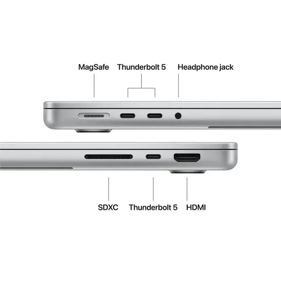 Лаптоп Apple 14-inch MacBook Pro: Apple M5 Pro chip with 18-core CPU and 20-core GPU, 24GB, 2TB SSD - Silver