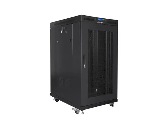 Комуникационен шкаф Lanberg rack cabinet 19' free-standing 22U800x1000 (flat pack) with mesh door lcd black v2